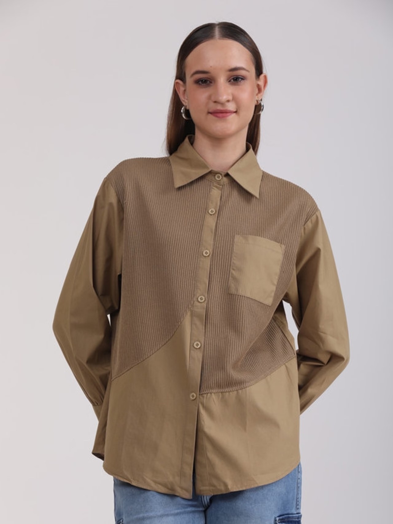 Albion Women Khaki Blouson Top