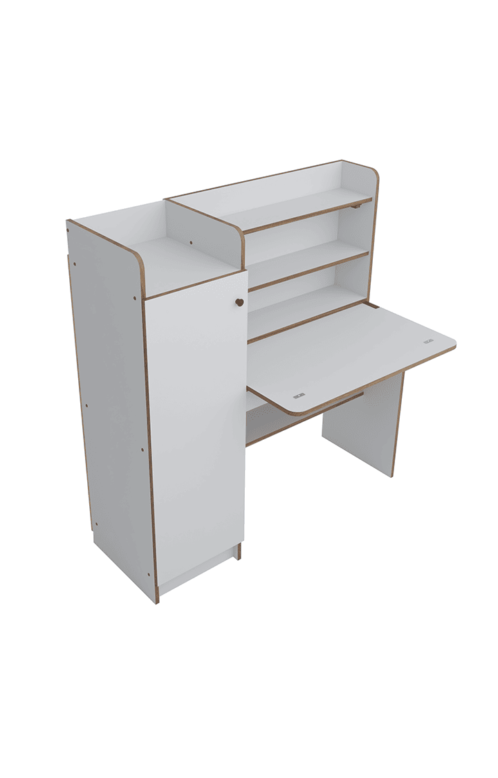 Vision 1 Door Office Table | Study Table - Frosty White