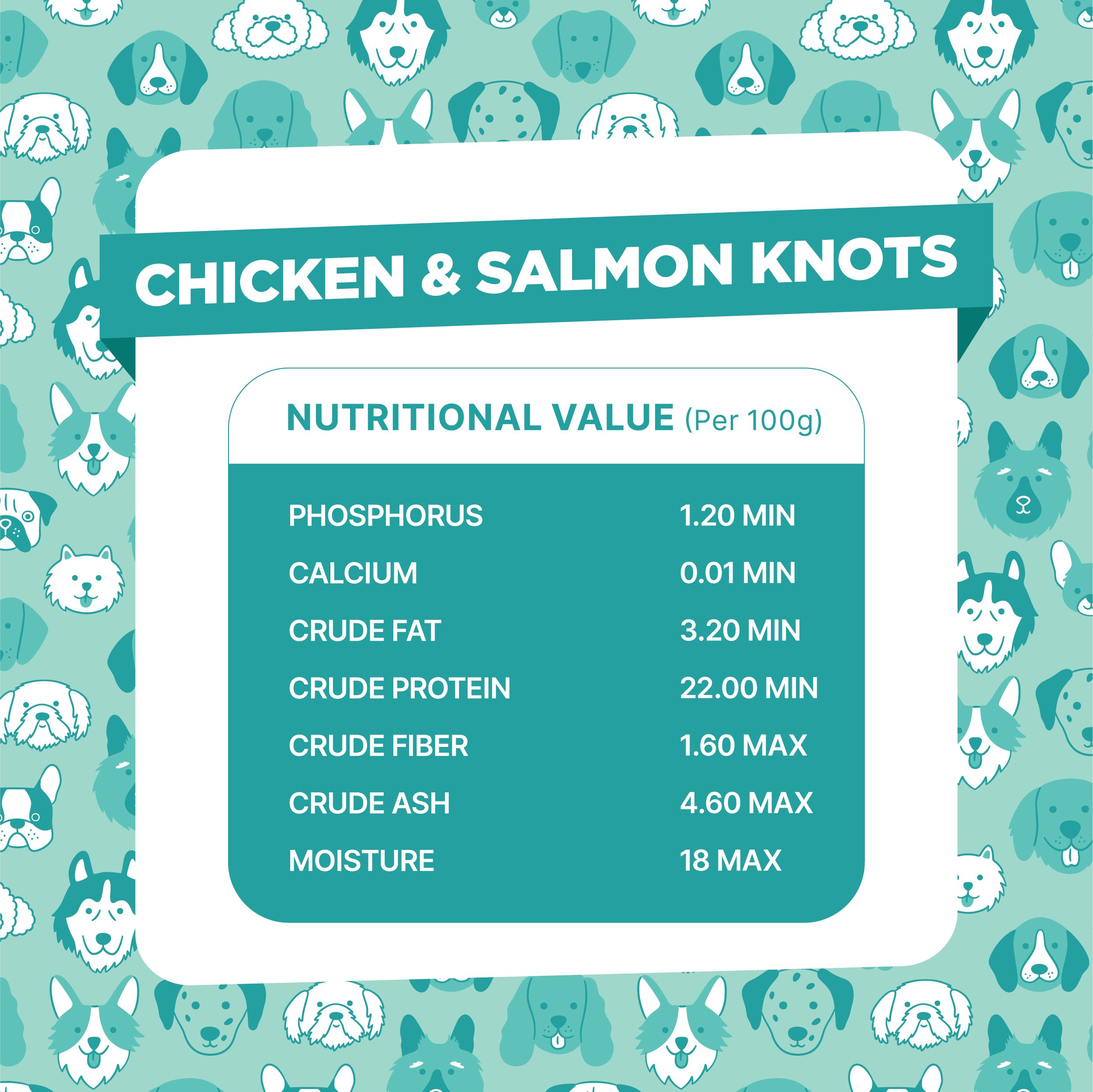 Snackers Dental Knotted Bones with Chicken & Salmon Flavour Dog Treats 70g