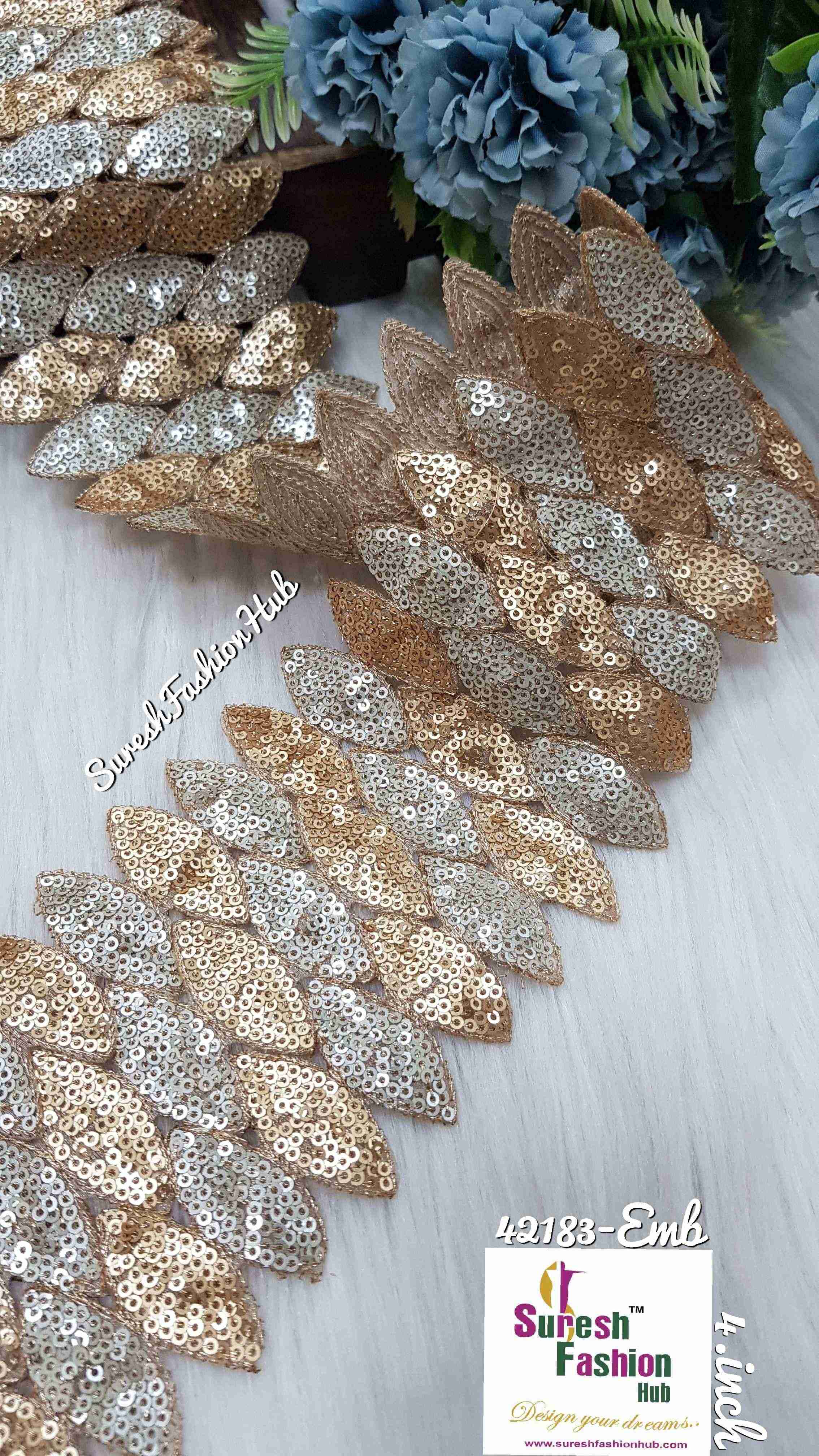 Champagne Gold & Silver Sequence Designer Trim
