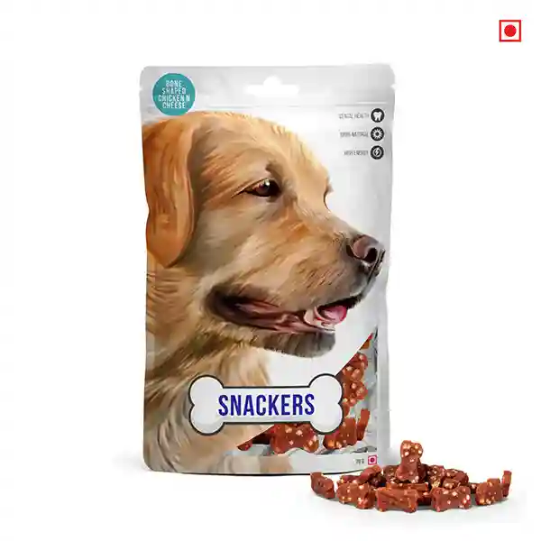 Snackers Bone Shaped Chicken &amp; Cheese Dog Treats - 70g