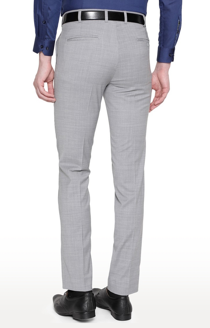 JadeBlue | TSL103/4,GREY SELF Men's Grey Rayon Solid Formal Trousers 2