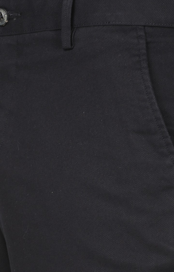 JadeBlue | JBCT213/6,BLACK Men's Black Cotton Solid Trousers 3
