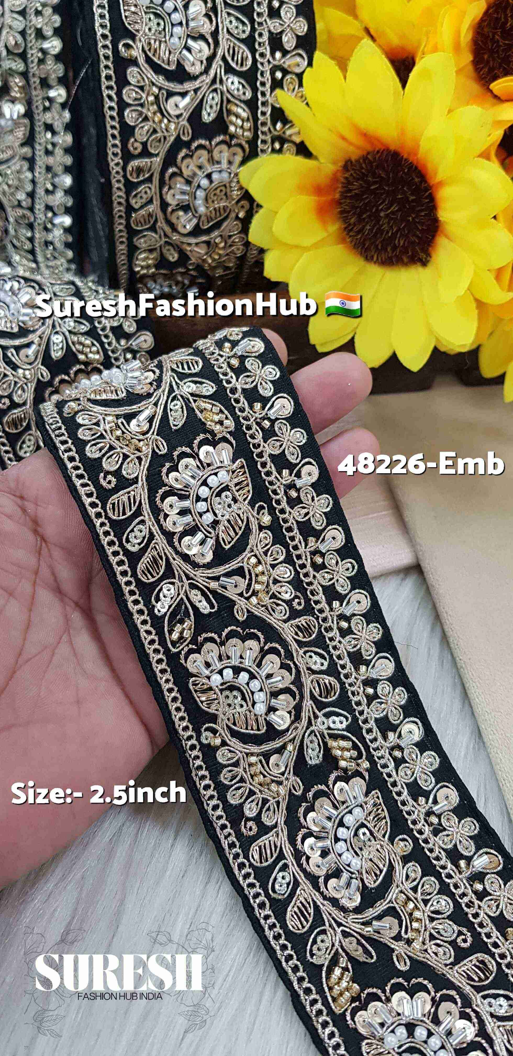Floral Embroidered Border