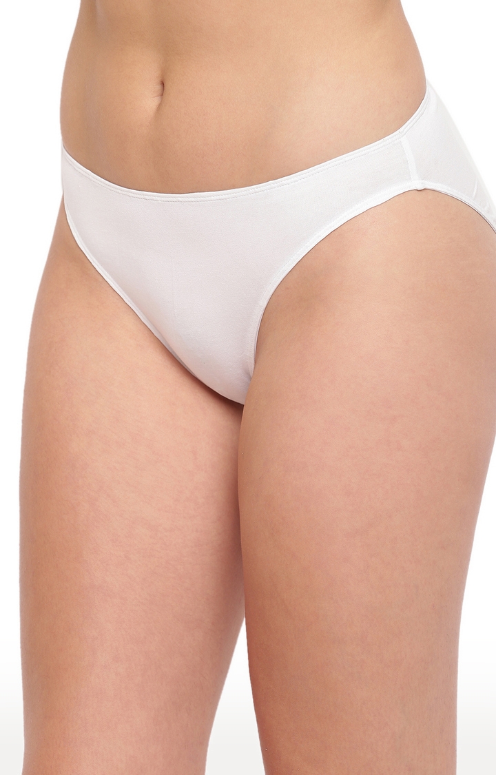 BASIICS by La Intimo | White and Black Glamo Rise High Leg Bikini Panty - Pack of 3 3