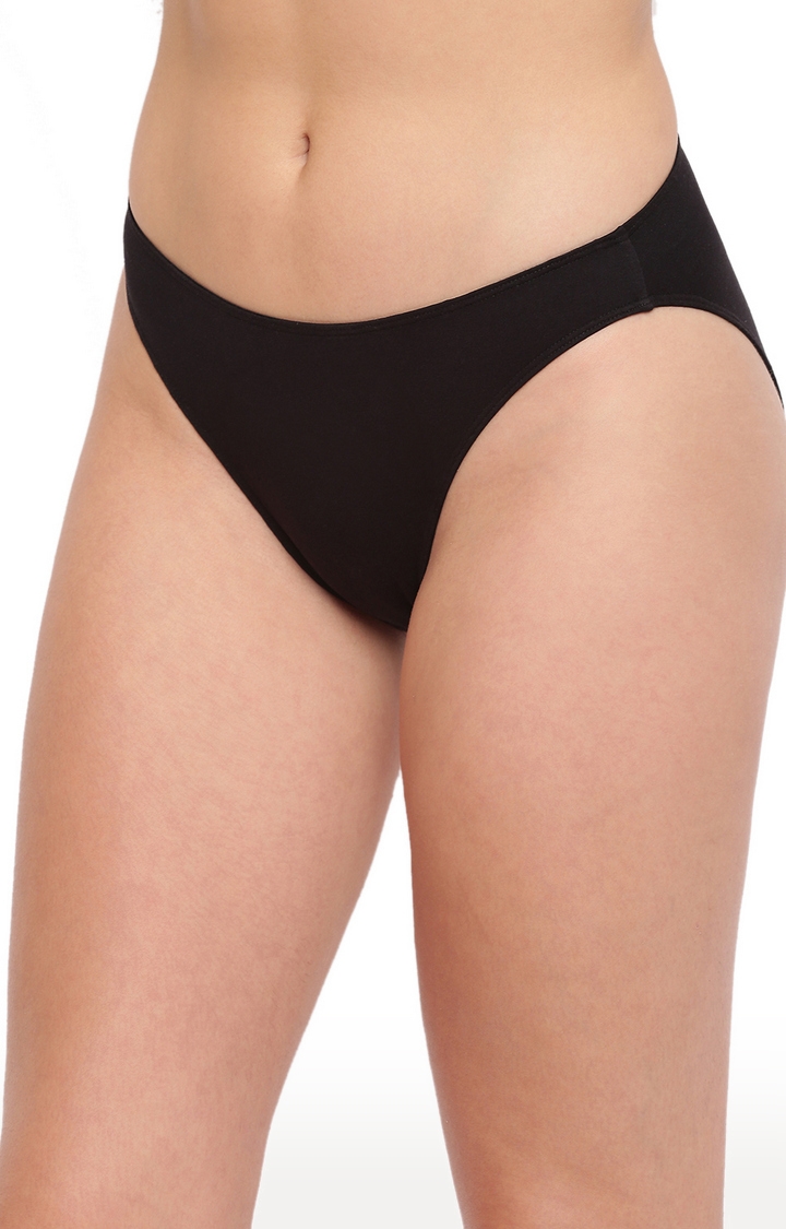 BASIICS by La Intimo | White and Black Glamo Rise High Leg Bikini Panty - Pack of 3 4