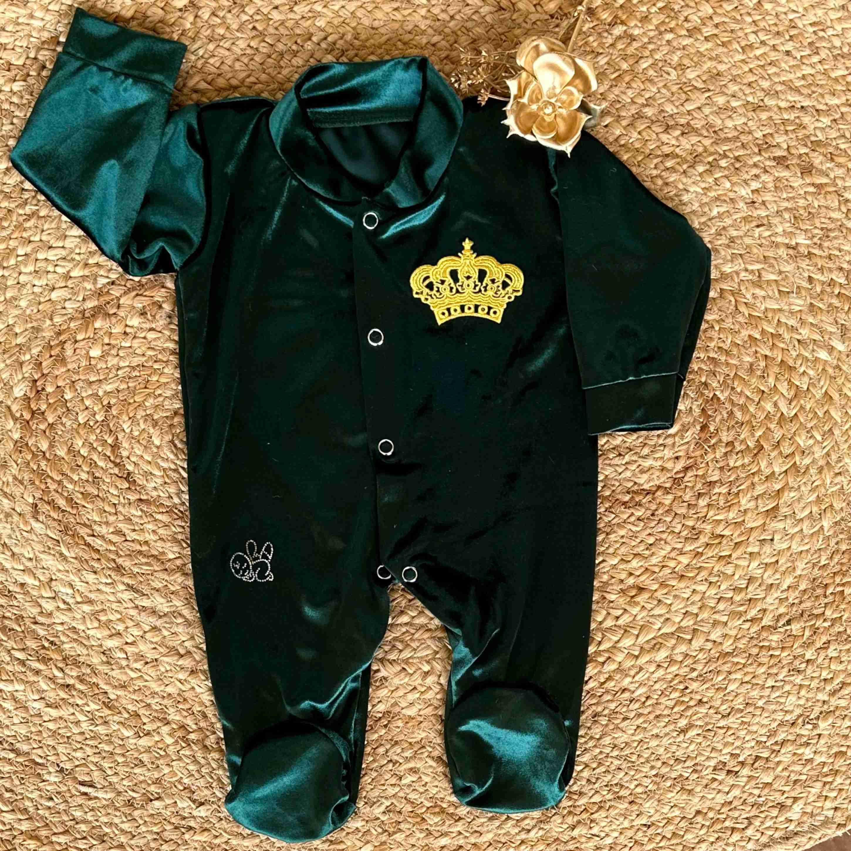 GLEAMING GREEN ROMPER SET