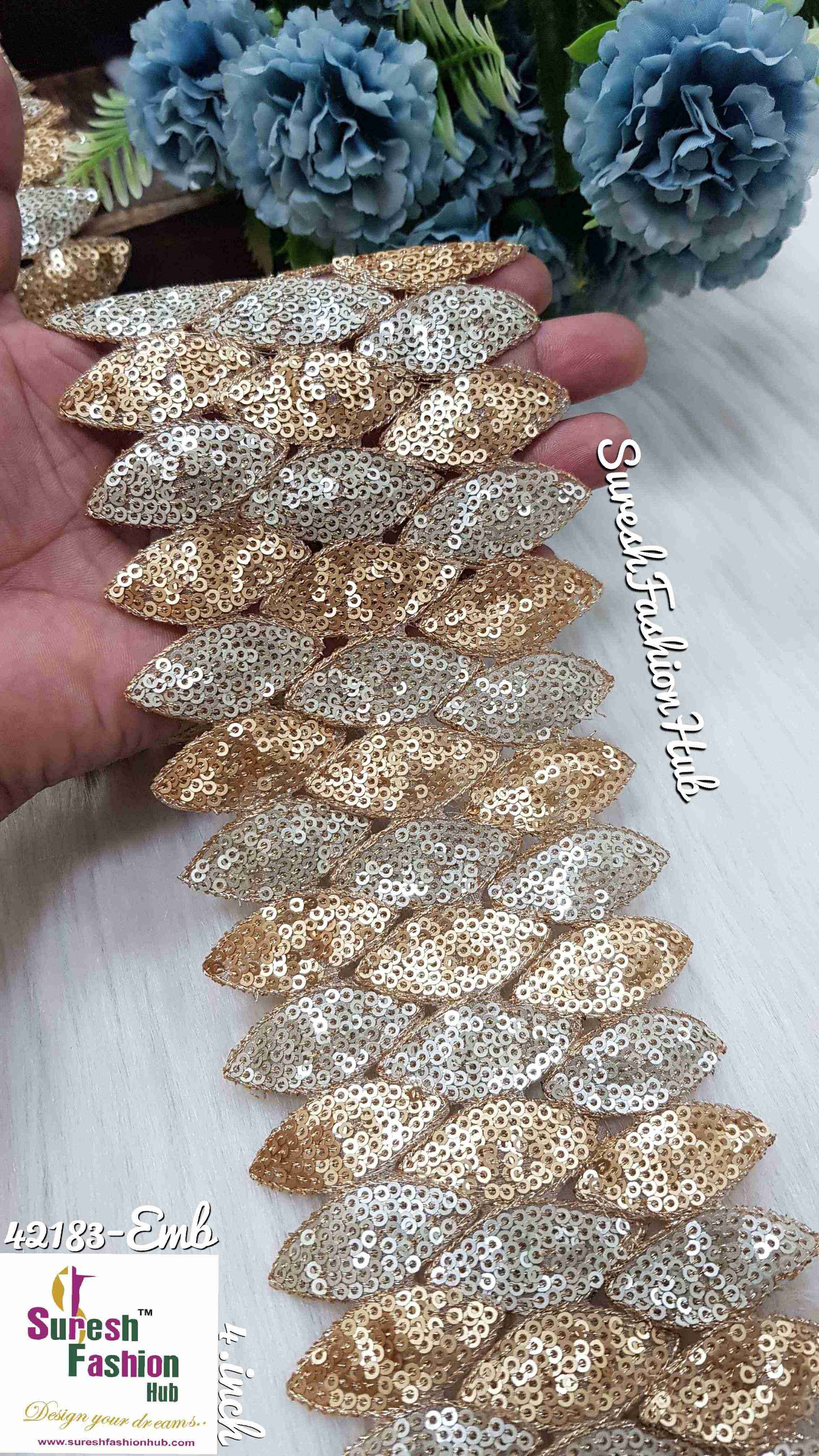 Champagne Gold & Silver Sequence Designer Trim