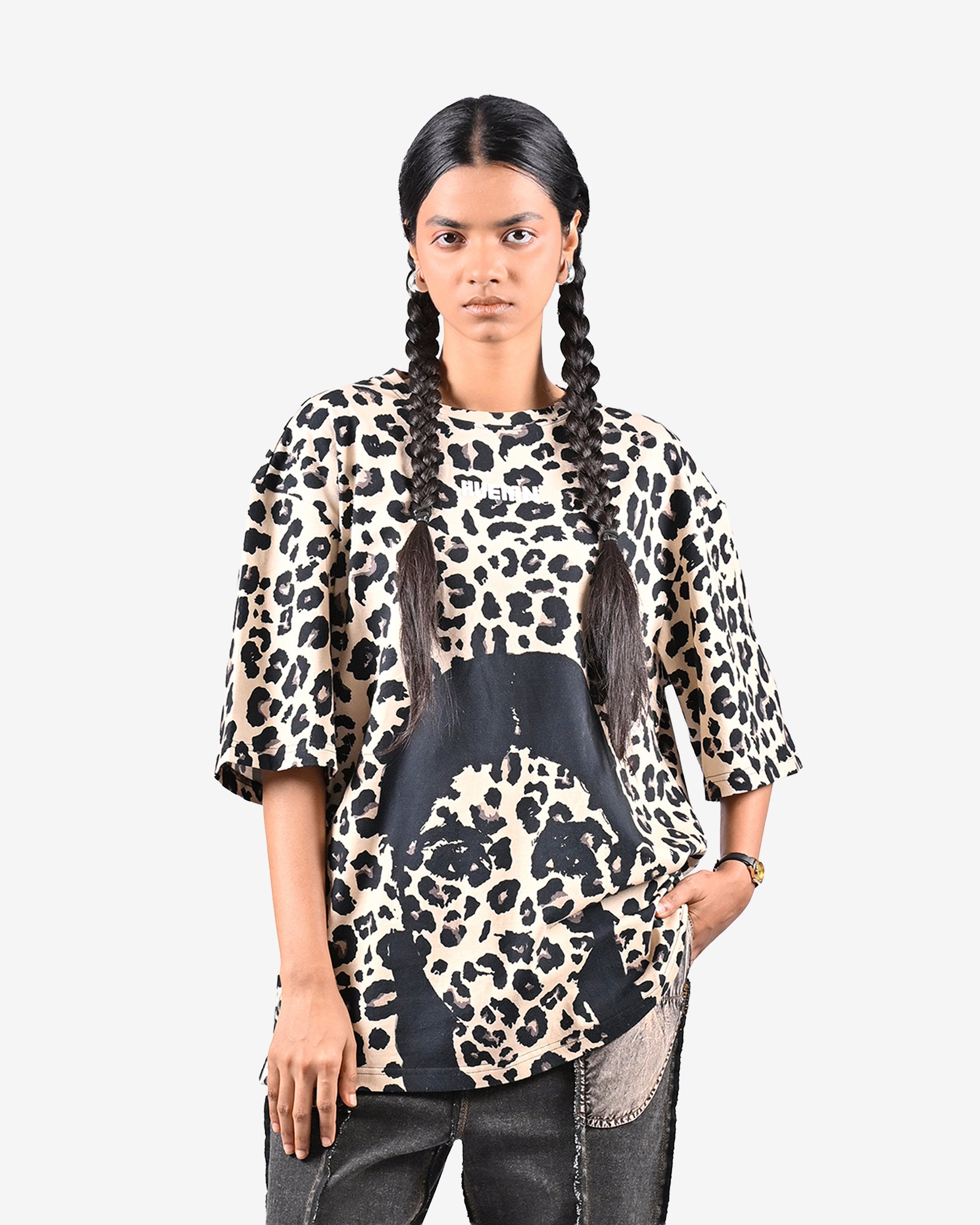 The Girl With The Braids T-Shirt - Leopard