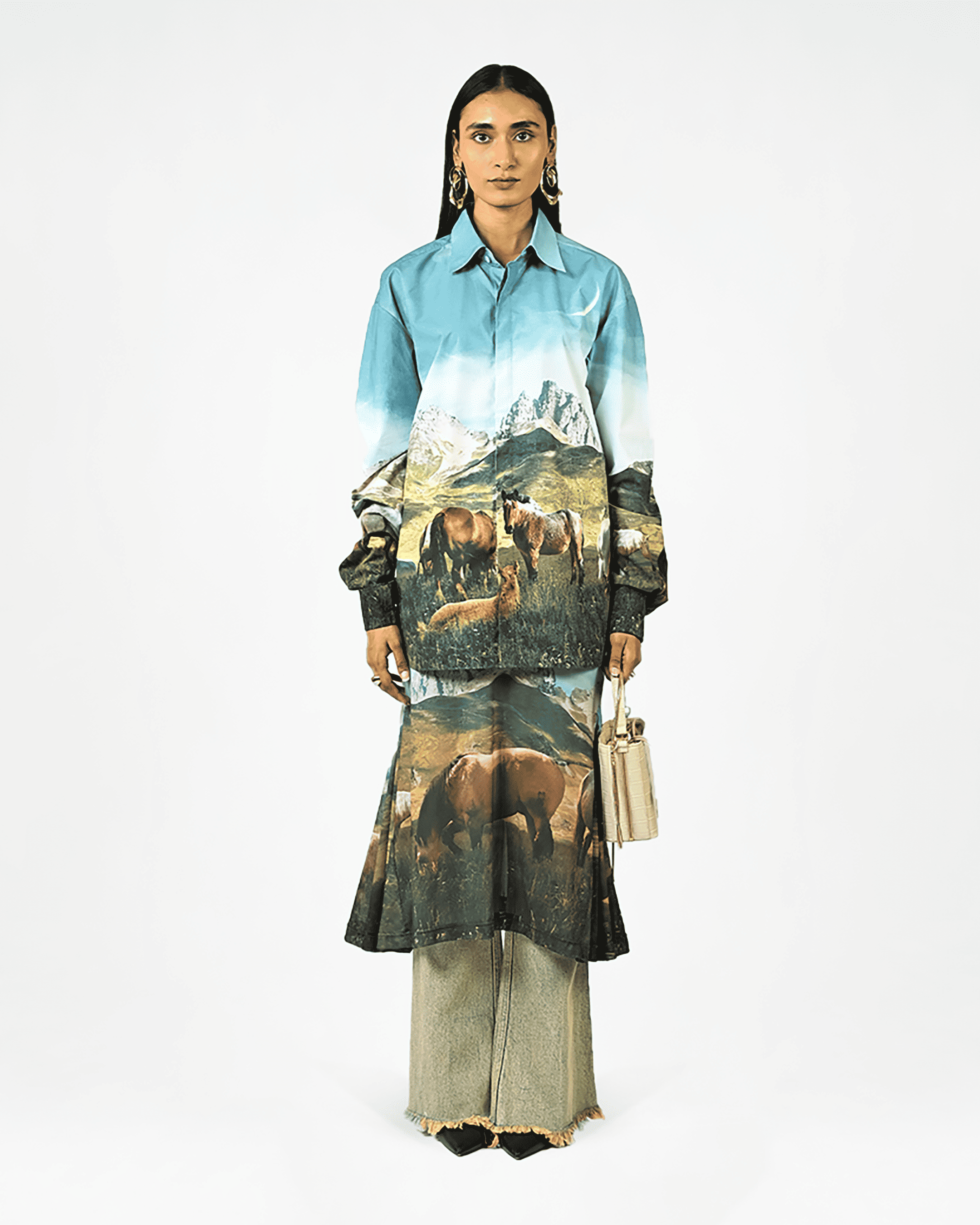 Open Fields Printed Cotton Shirt