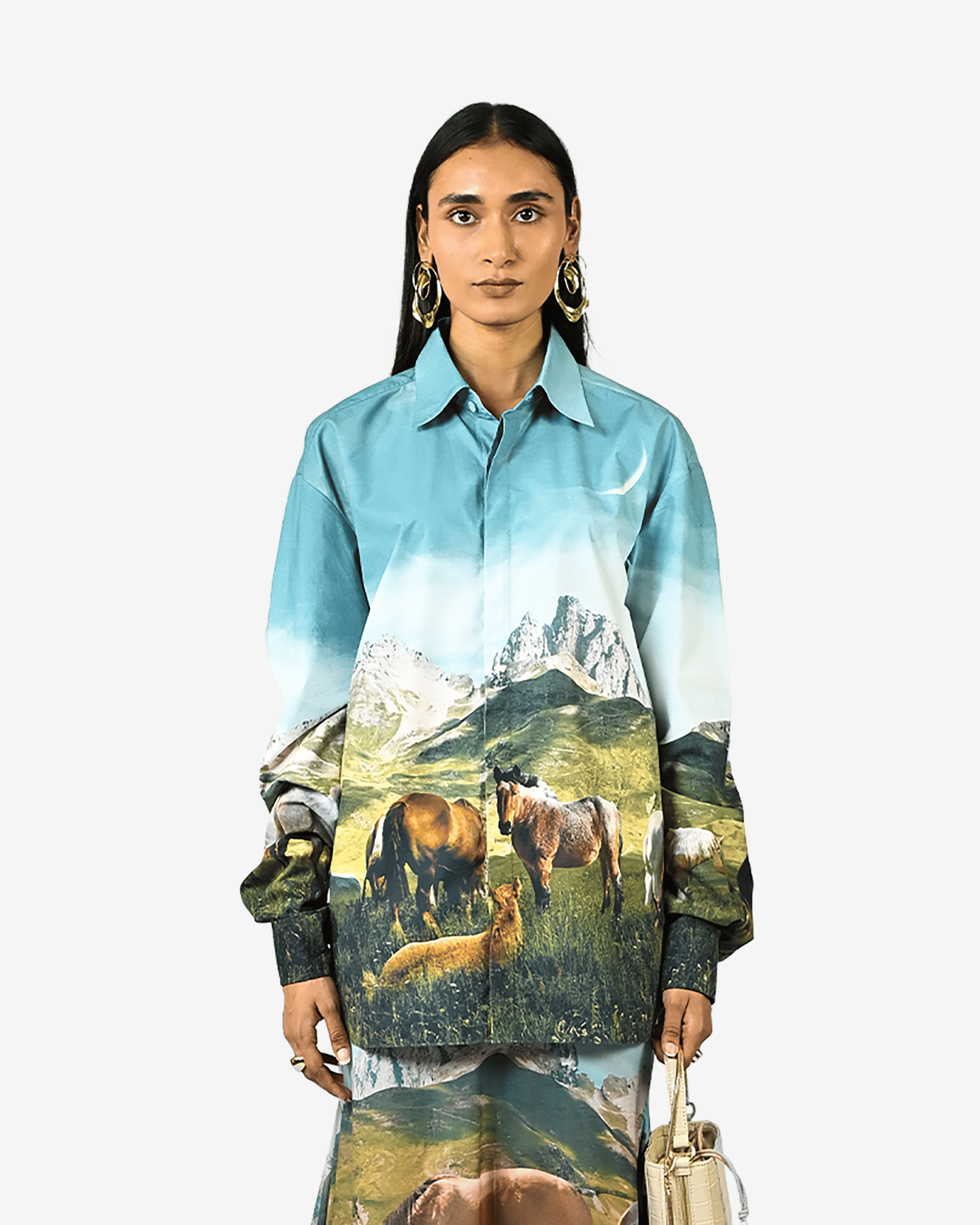 Open Fields Printed Cotton Shirt