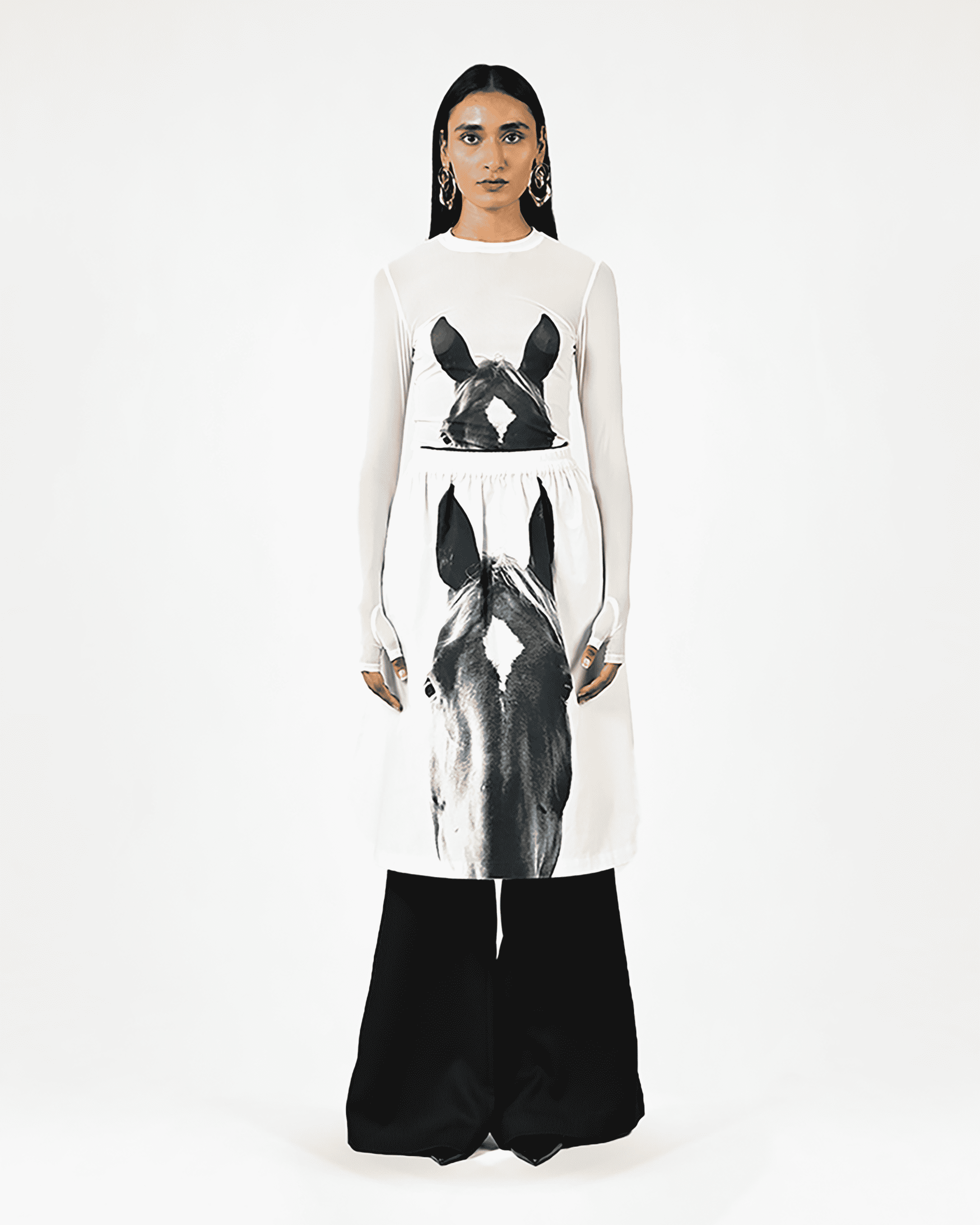 Horse Printed Cotton Skirt