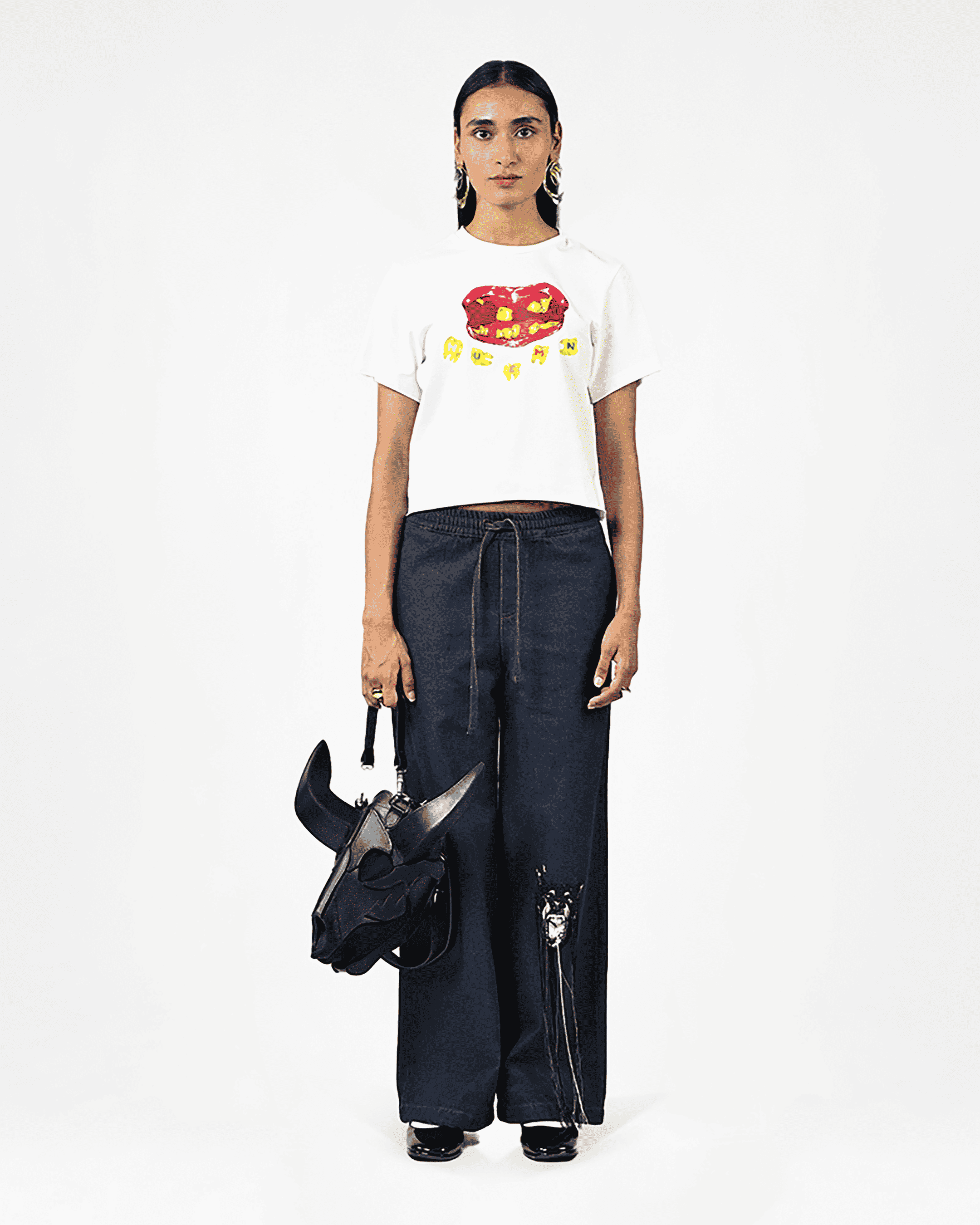 Straight Fit Hand-embroidered Canine Denim
