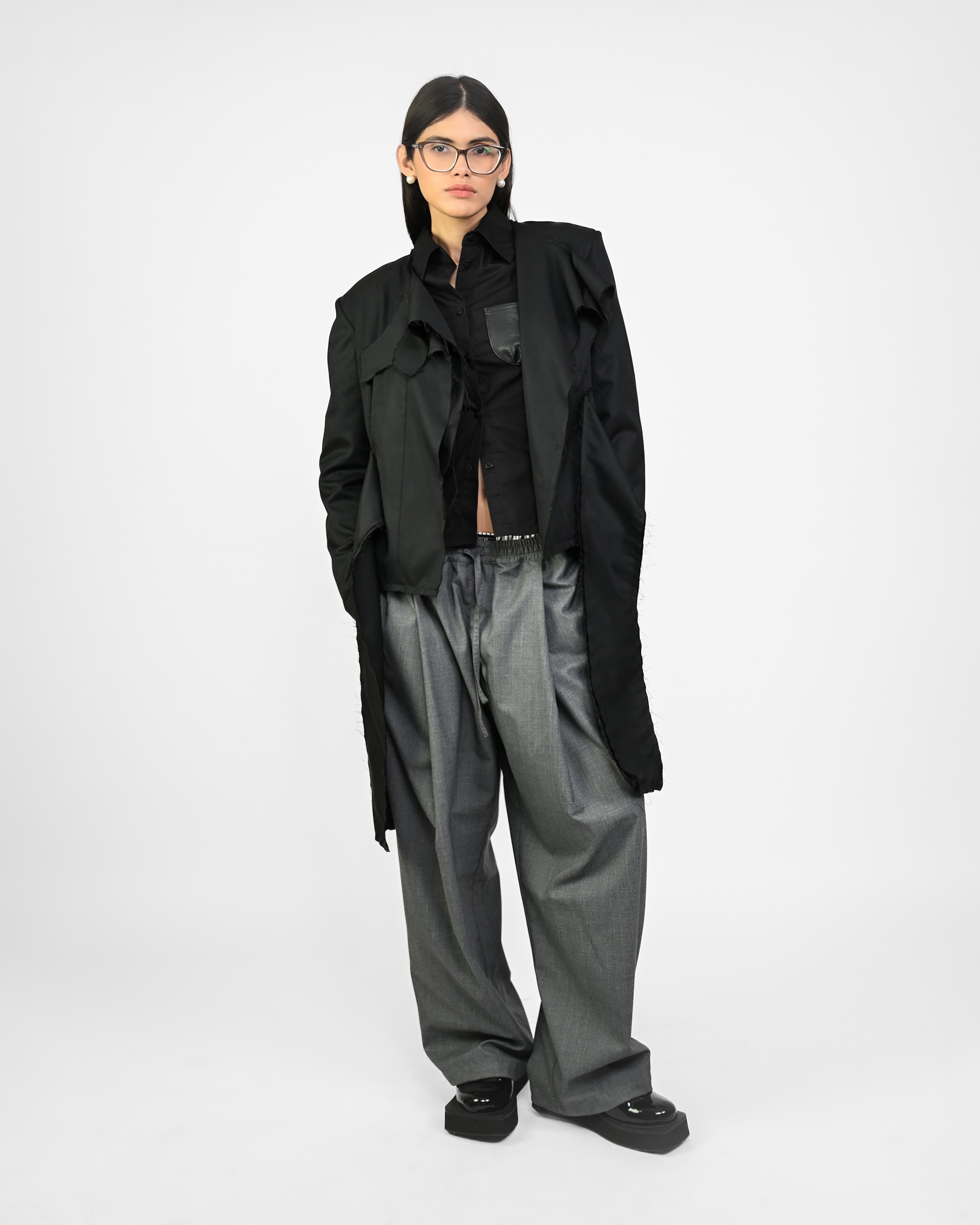 Cropped Deconstructed Blazer