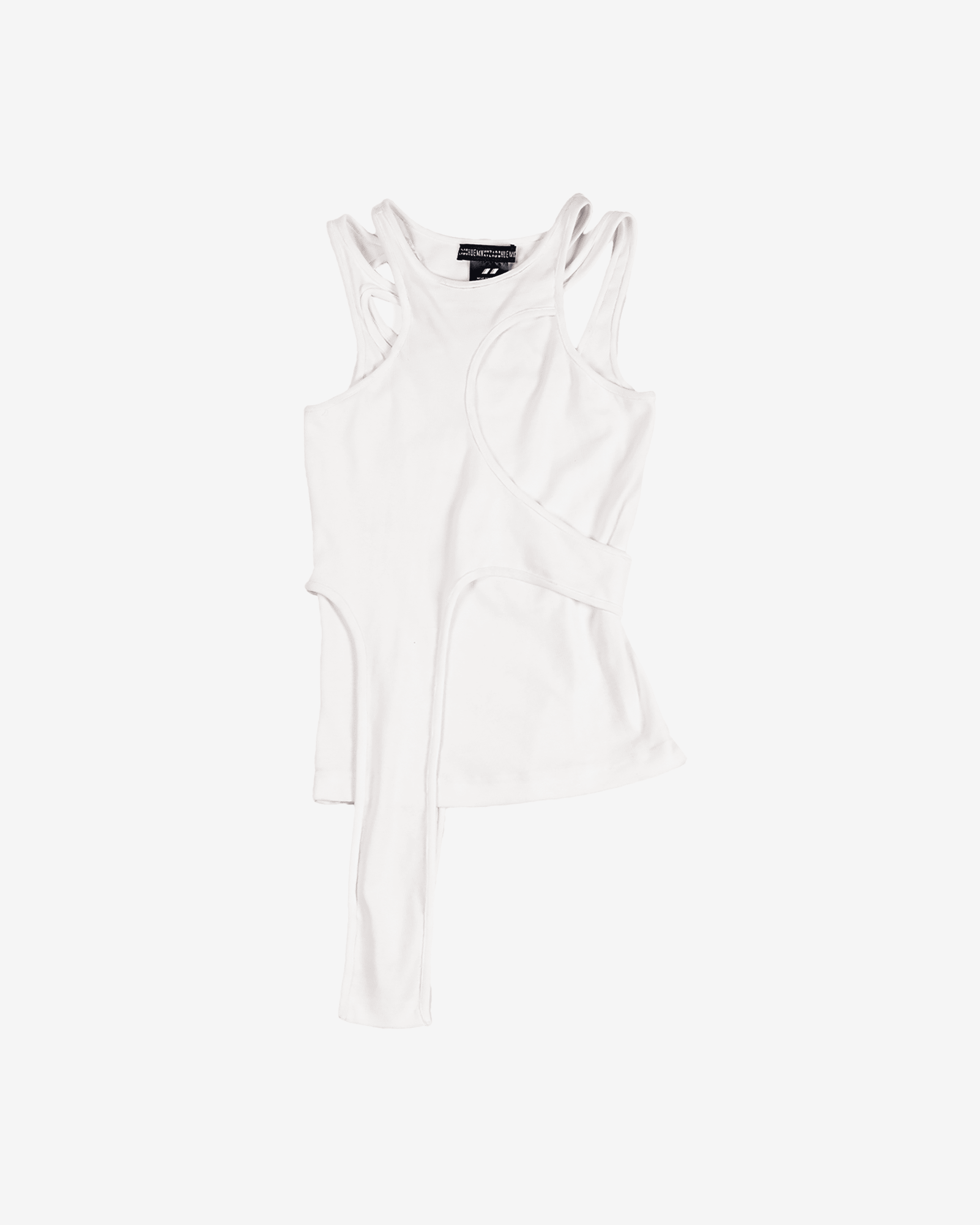 Tank Top With Layered Panels (White)