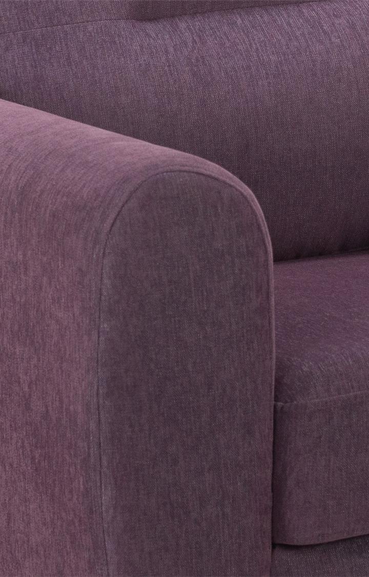 neudot Scott Single Seater Fabric Sofa | Premium Fabric Sofa | Padded Cushioned Armrest | Solid Wood Leg - Paradise Purple