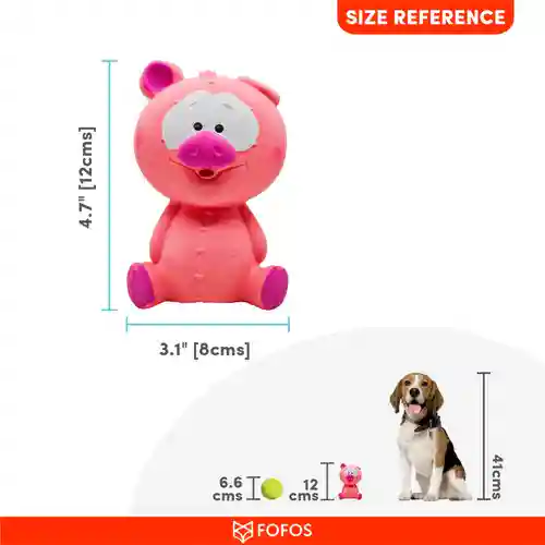 Barkbutler Fofos Latex Bi Small Pig Toy for Dogs
