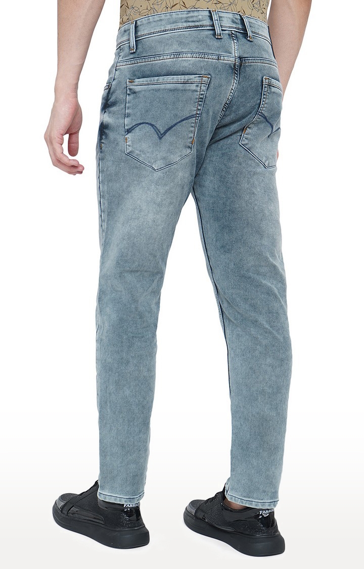 JadeBlue | JBD-RD-0020 MID NIGHT GREY Men's Grey Cotton Blend Solid Jeans 2
