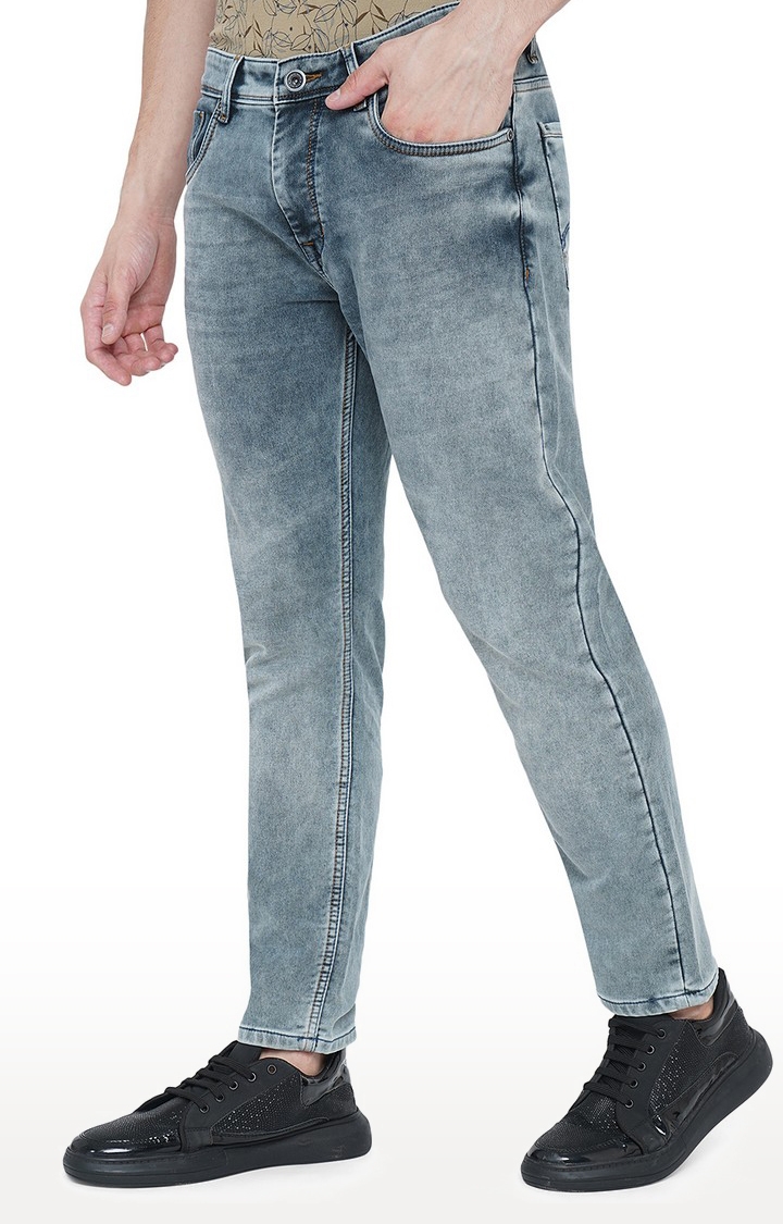 JadeBlue | JBD-RD-0020 MID NIGHT GREY Men's Grey Cotton Blend Solid Jeans 1