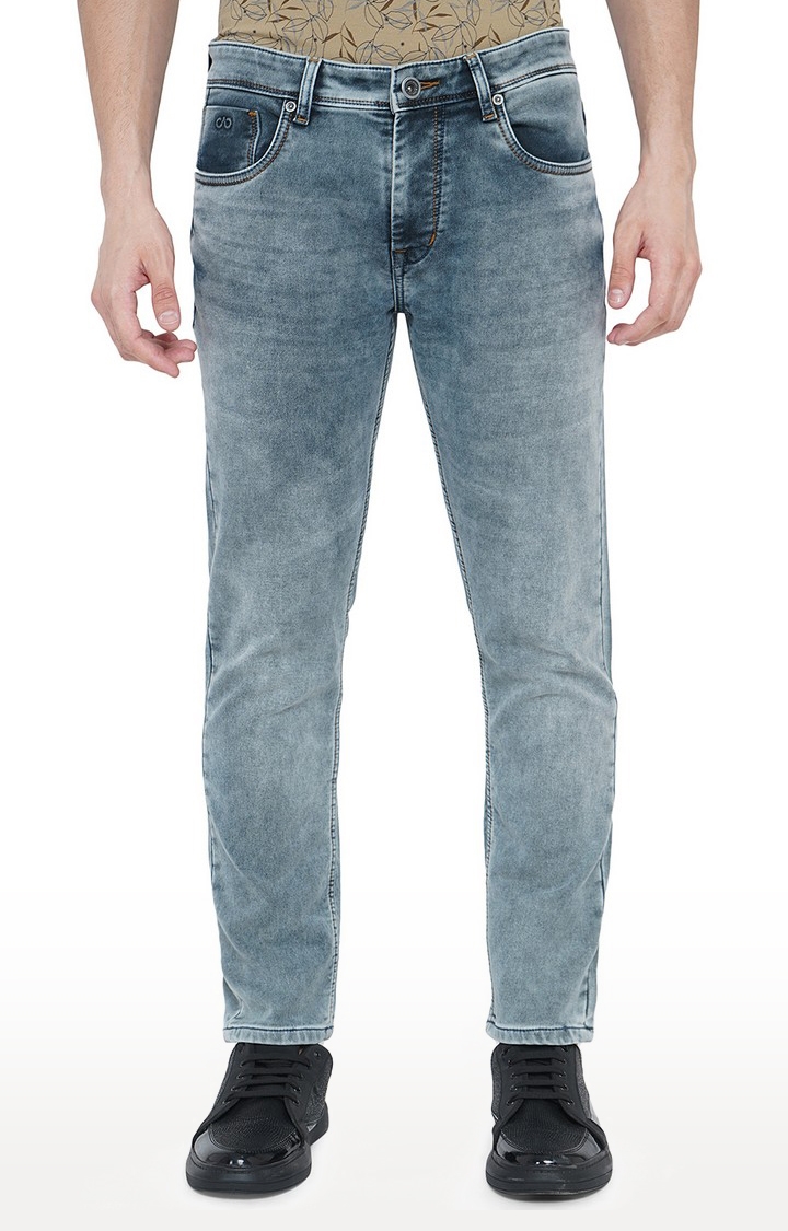 JadeBlue | JBD-RD-0020 MID NIGHT GREY Men's Grey Cotton Blend Solid Jeans 0