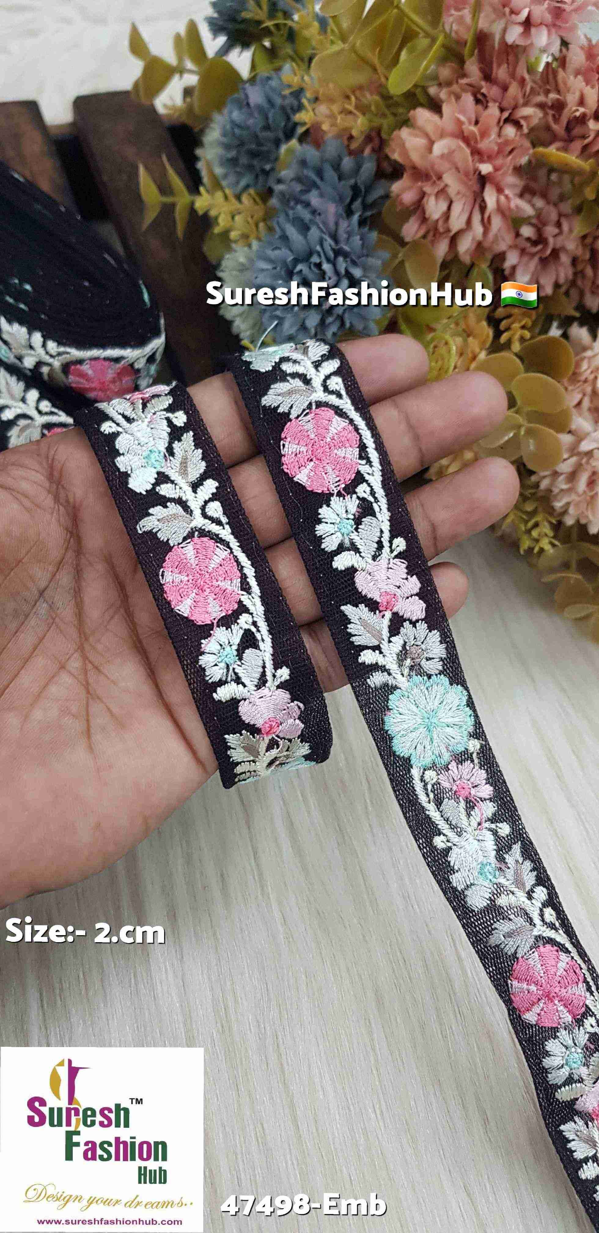 Black Garden Thread Embroidery Lace