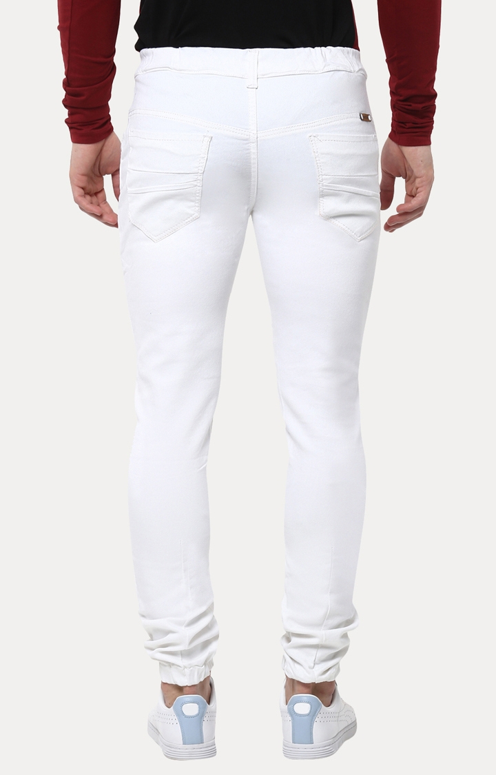 Urbano Fashion | White Solid Joggers 3