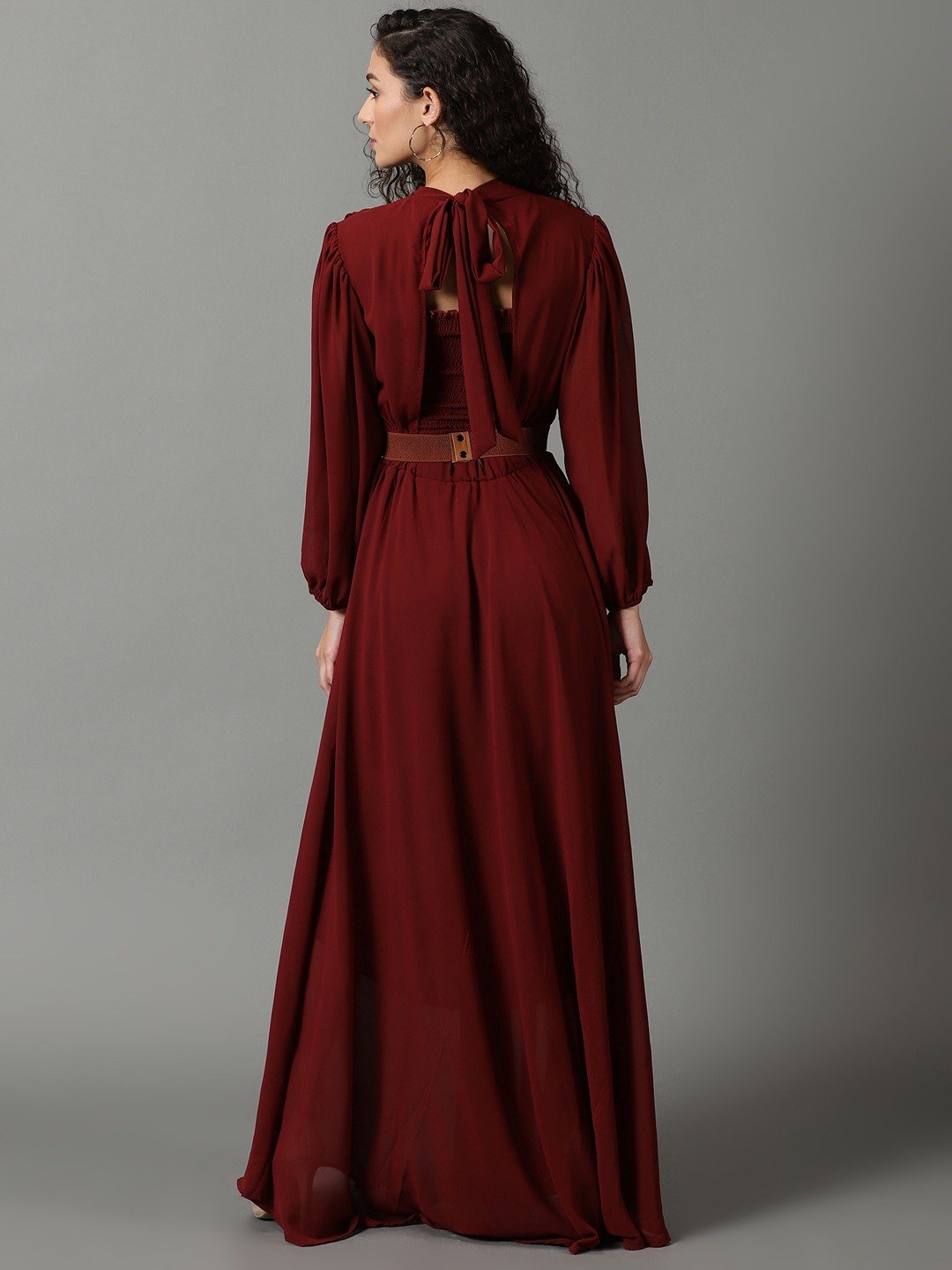 Fit and clearance flare maroon dress