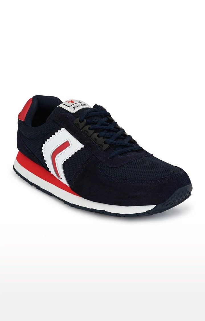 Hirolas | Hirolas Men's Multisport Leather Sneaker Shoes- Blue/Red 0