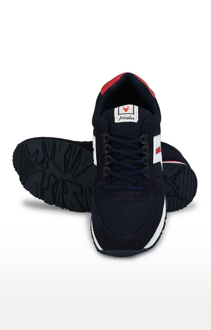 Hirolas | Hirolas Men's Multisport Leather Sneaker Shoes- Blue/Red 4