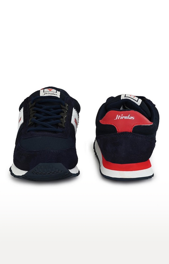 Hirolas | Hirolas Men's Multisport Leather Sneaker Shoes- Blue/Red 3