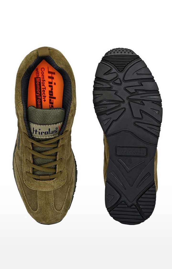 Hirolas | Hirolas® Men's Leather Multi Sport Shock Absorbing Walking  Running Fitness Athletic Training Sneaker Shoes - Olive 3