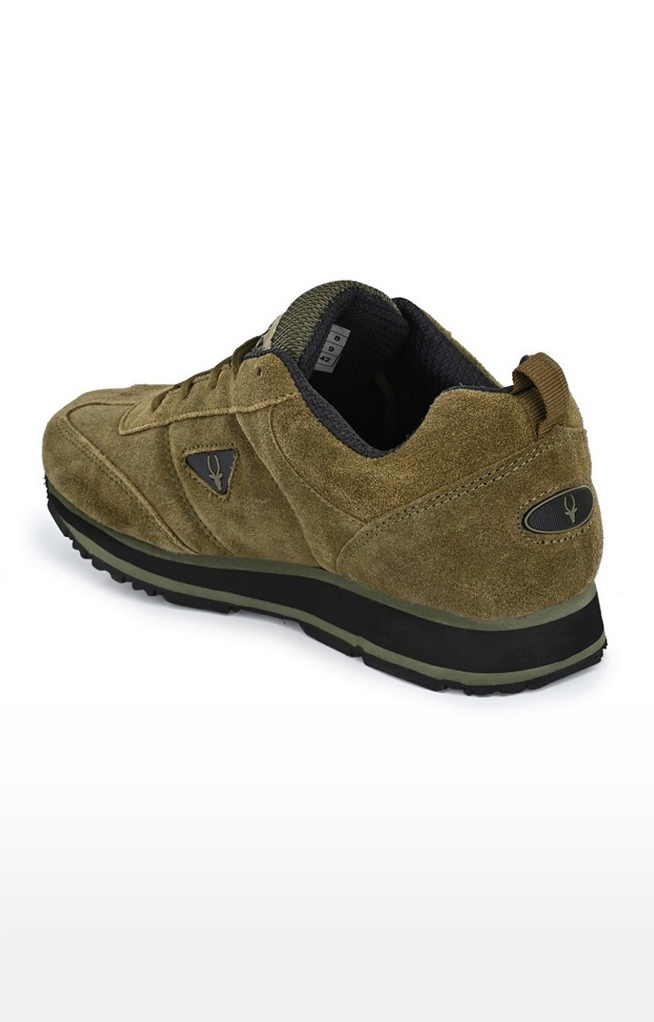 Hirolas | Hirolas® Men's Leather Multi Sport Shock Absorbing Walking  Running Fitness Athletic Training Sneaker Shoes - Olive 2