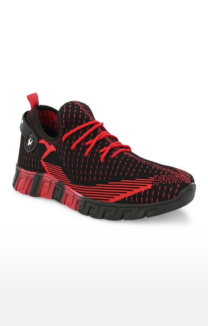 Hirolas | Hirolas® Men's Knitted athleisure Sports Shoes - Black/Red 0