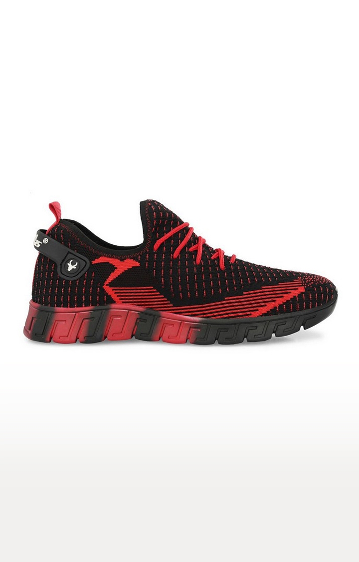 Hirolas | Hirolas® Men's Knitted athleisure Sports Shoes - Black/Red 1