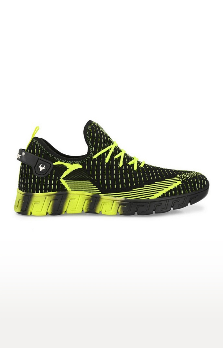 Hirolas | Hirolas® Men's Knitted athleisure Sports Shoes - Black/Green 1