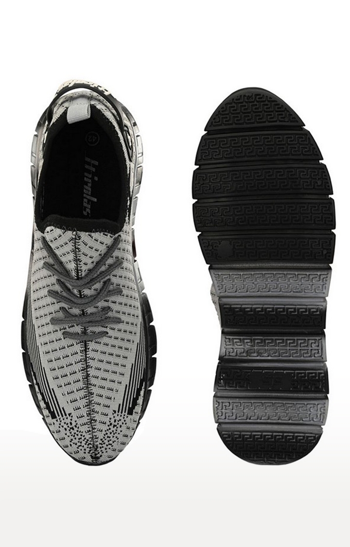 Hirolas | Hirolas® Men's Knitted athleisure Sports Shoes - Grey/Black 3