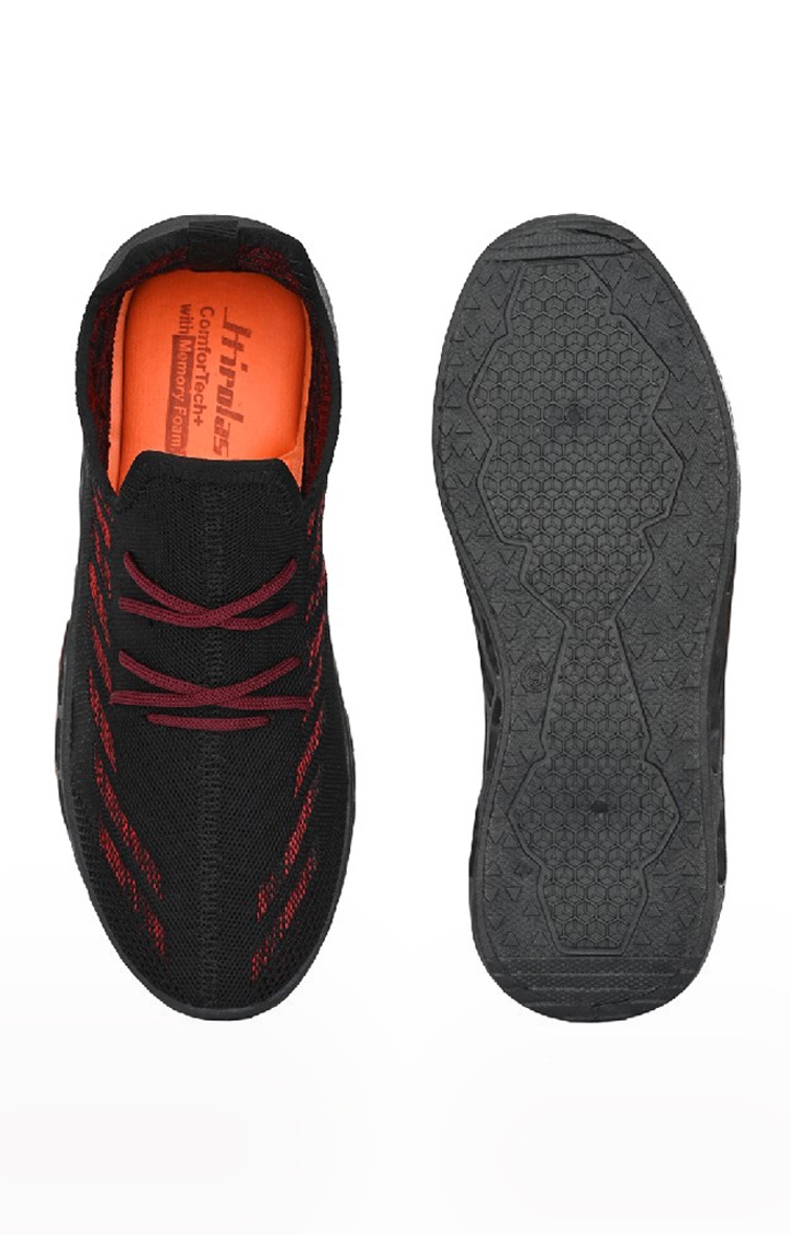 Hirolas | Hirolas® Men's Knitted athleisure Running/Walking/Gym Sports Sneaker Shoes - Black 2