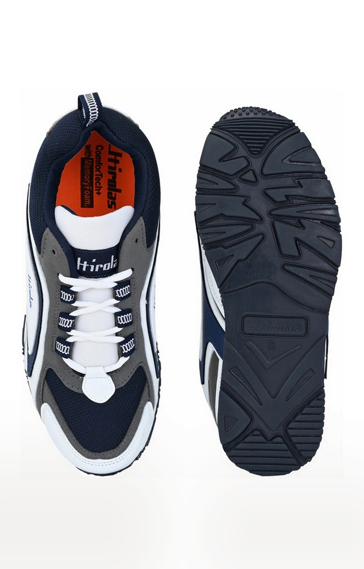 Hirolas | Hirolas Multi Sport Shock Absorbing Walking  Running Fitness Athletic Training Gym Fashion Sneaker Shoes - White/Blue 3