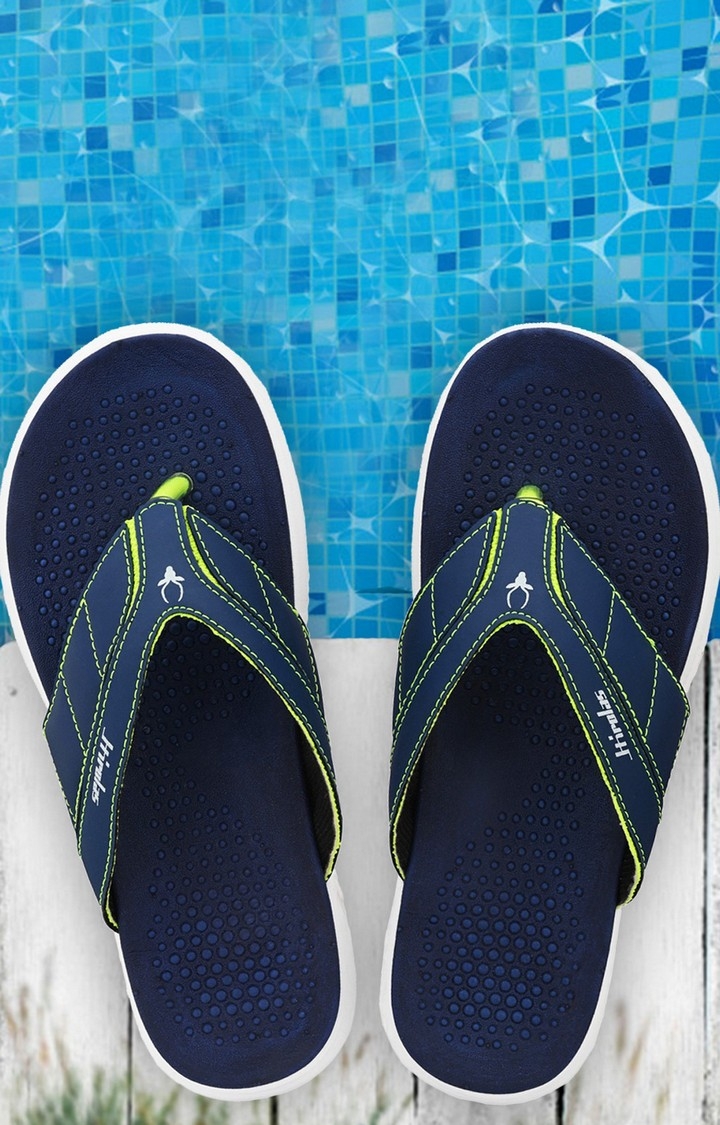 Hirolas | Hirolas® CLOUDWALK | Comfortable | Ultra-Soft | Light-Weight | Shock Absorbent | Bounce Back Technology | Water-Resistant | Flip Flops | Slippers for Men - Blue/Green 3