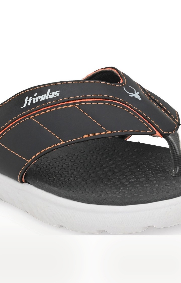 Hirolas | Hirolas® CLOUDWALK | Comfortable | Ultra-Soft | Light-Weight | Shock Absorbent | Bounce Back Technology | Water-Resistant | Flip Flops | Slippers for Men - Grey/Orange 4