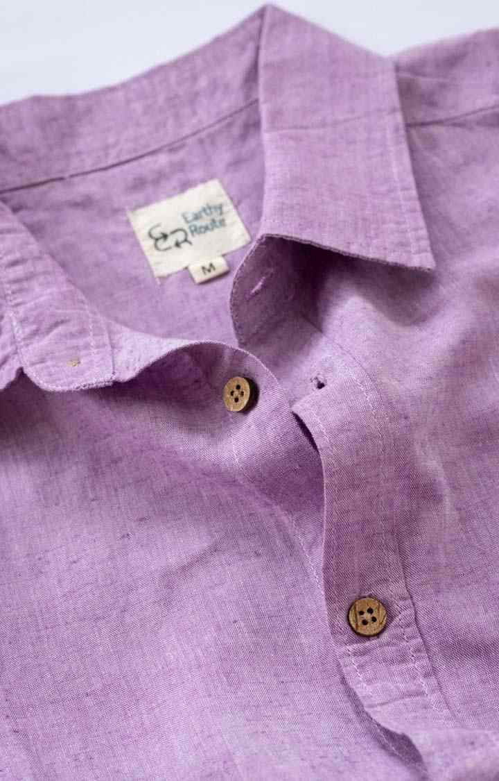 Men's Lavender Tencel Regular Fit  Casual Shirt