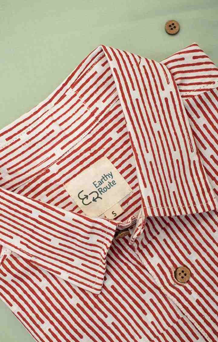 Men's Red Tencel Regular Fit  Casual Shirt