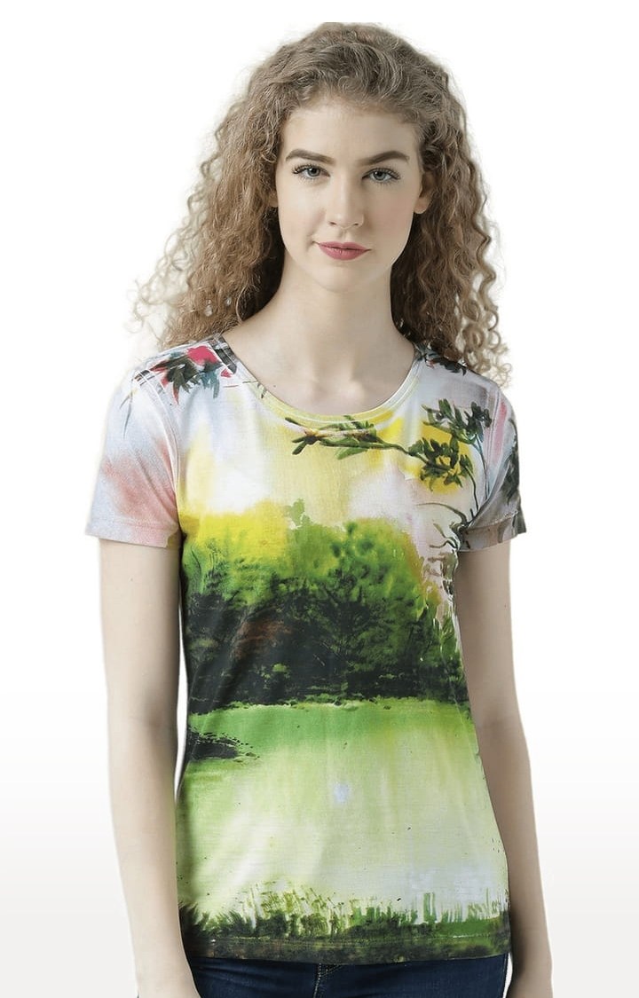 HUETRAP | Women's Multicolour Printed Regular T-Shirt