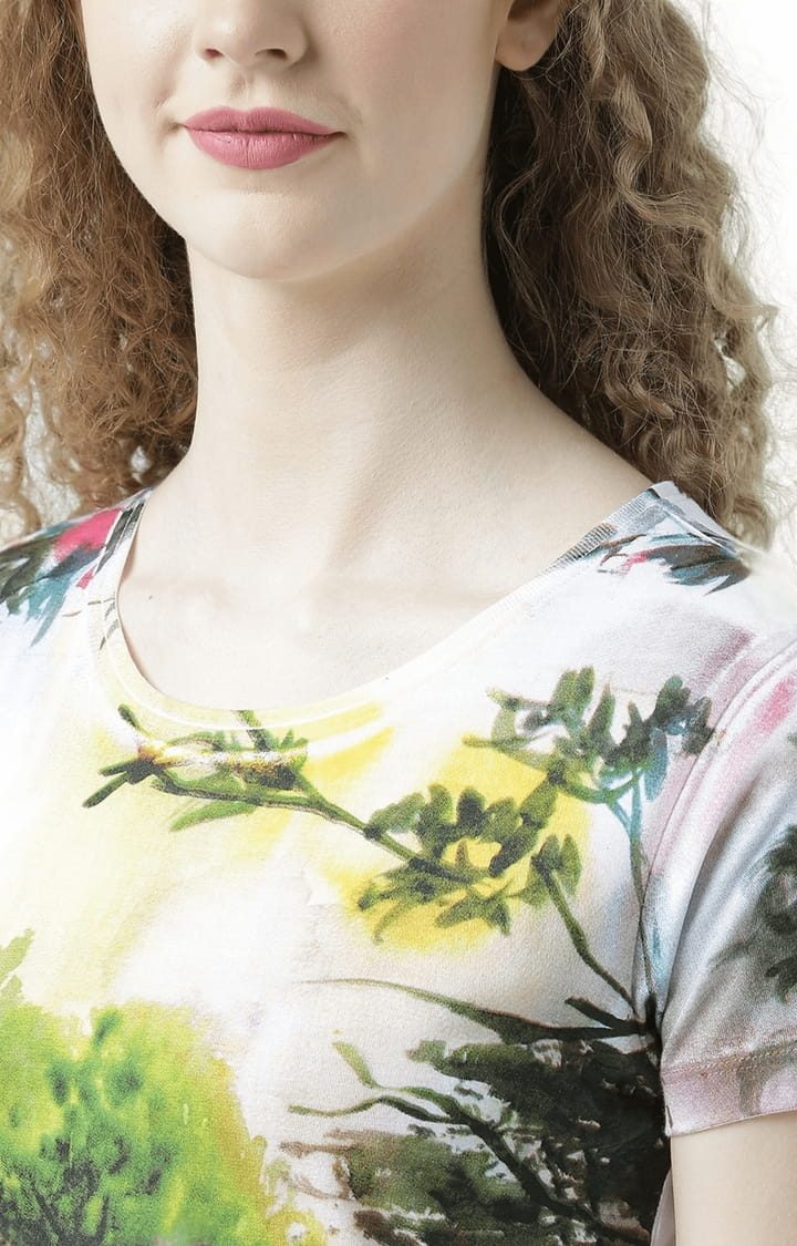 Women's Multicolour Printed Regular T-Shirt