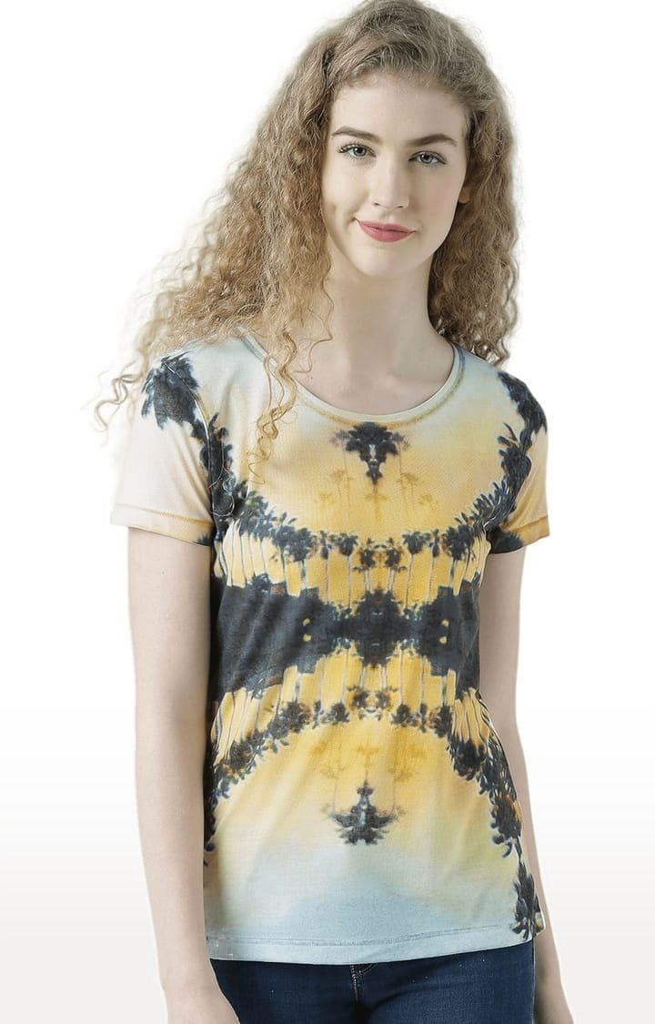 HUETRAP | Women's Multicolour Printed Regular T-Shirt