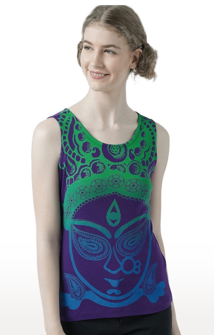 HUETRAP | Women's Purple Printed Tank Top