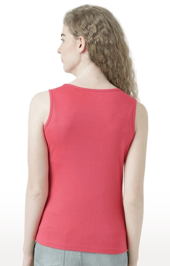 Women's Orange Printed Tank Top
