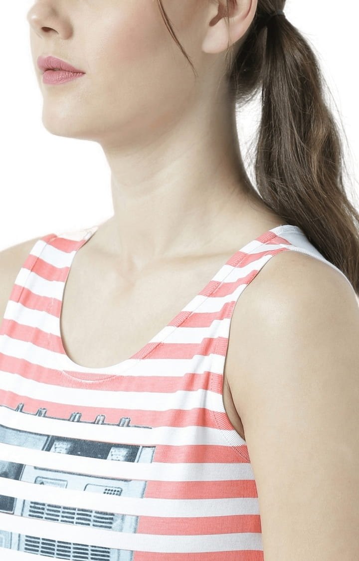 Women's Multicolour Striped Tank Top