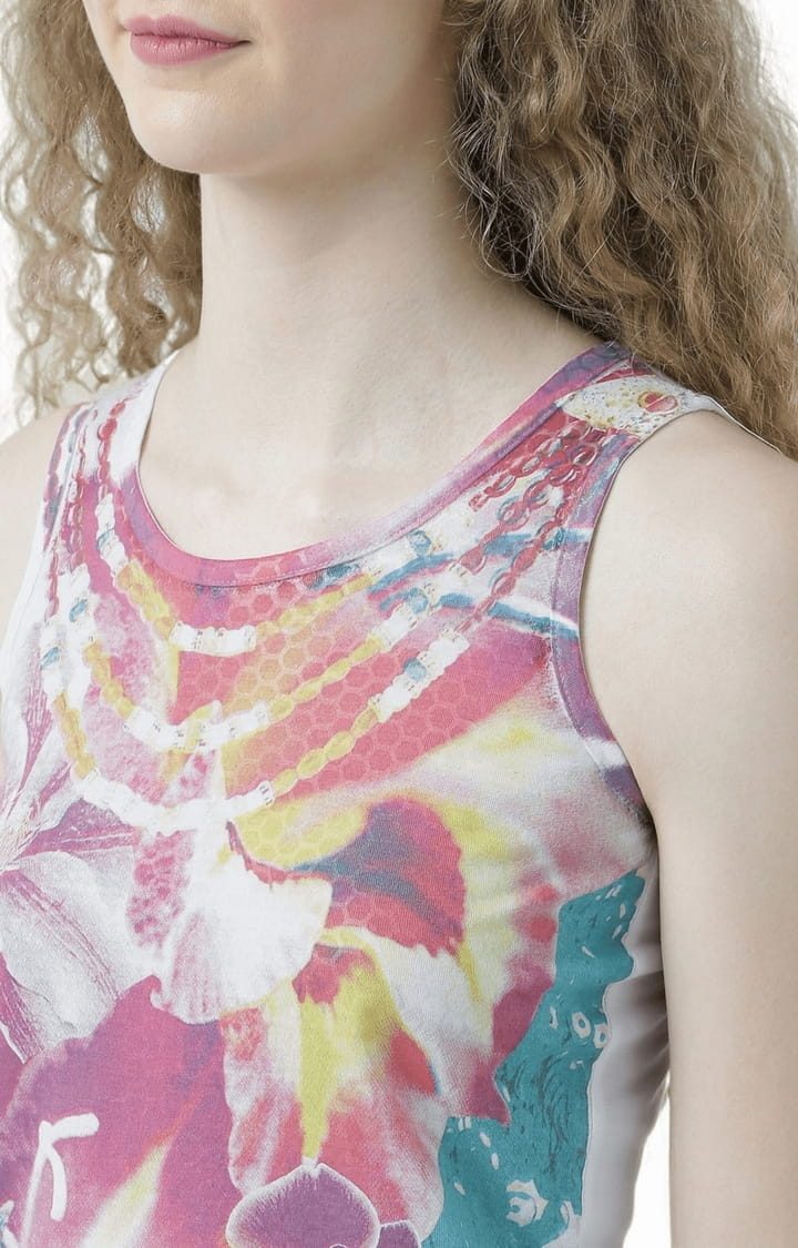 Women's Multicolour Printed Tank Top