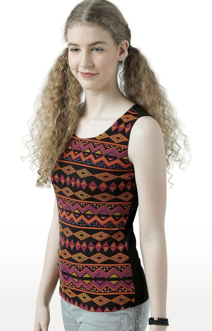 Women's Multicolour Printed Tank Top